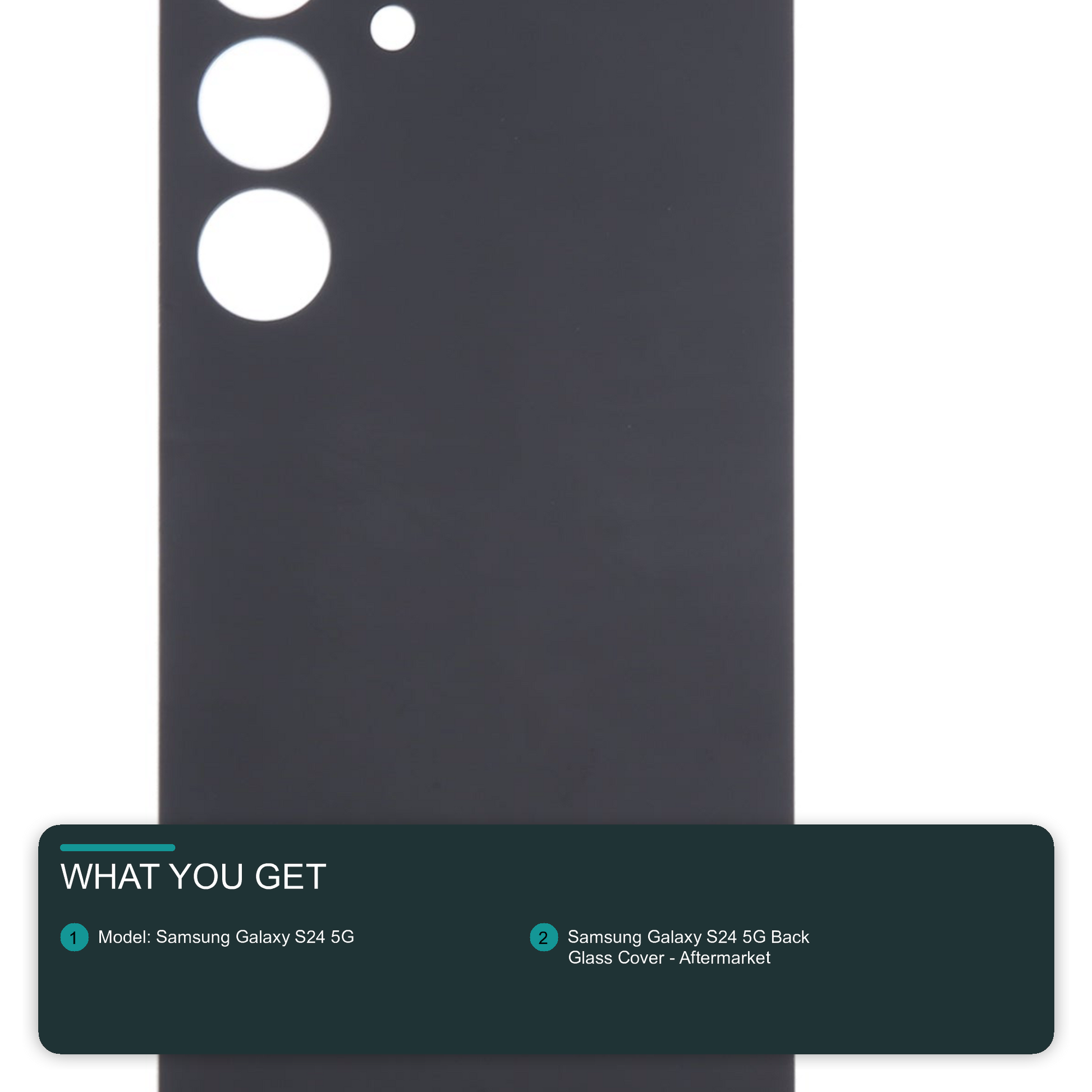 Back Glass Battery Cover with Camera Lens Black for Samsung Galaxy S24 SM-S921B - Aftermarket Back Cover FoneFunShop
