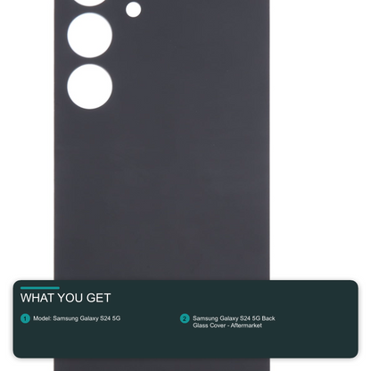 Back Glass Battery Cover with Camera Lens Black for Samsung Galaxy S24 SM-S921B - Aftermarket Back Cover FoneFunShop