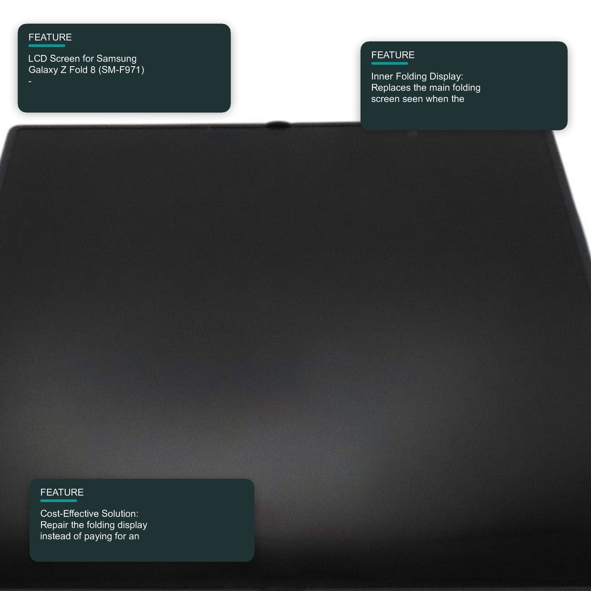 LCD Screen for Samsung Galaxy Z Fold 8 (SM-F971) - Inner Screen Black Screen FoneFunShop