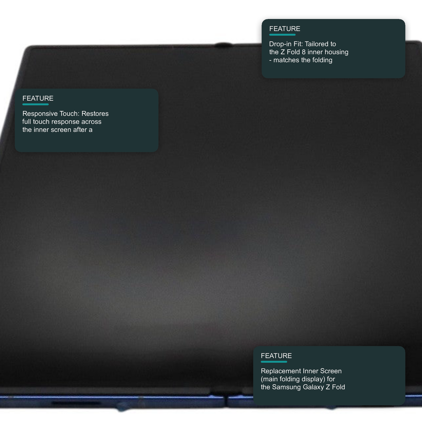 LCD Screen for Samsung Galaxy Z Fold 8 (SM-F971) - Inner Screen Black Screen FoneFunShop