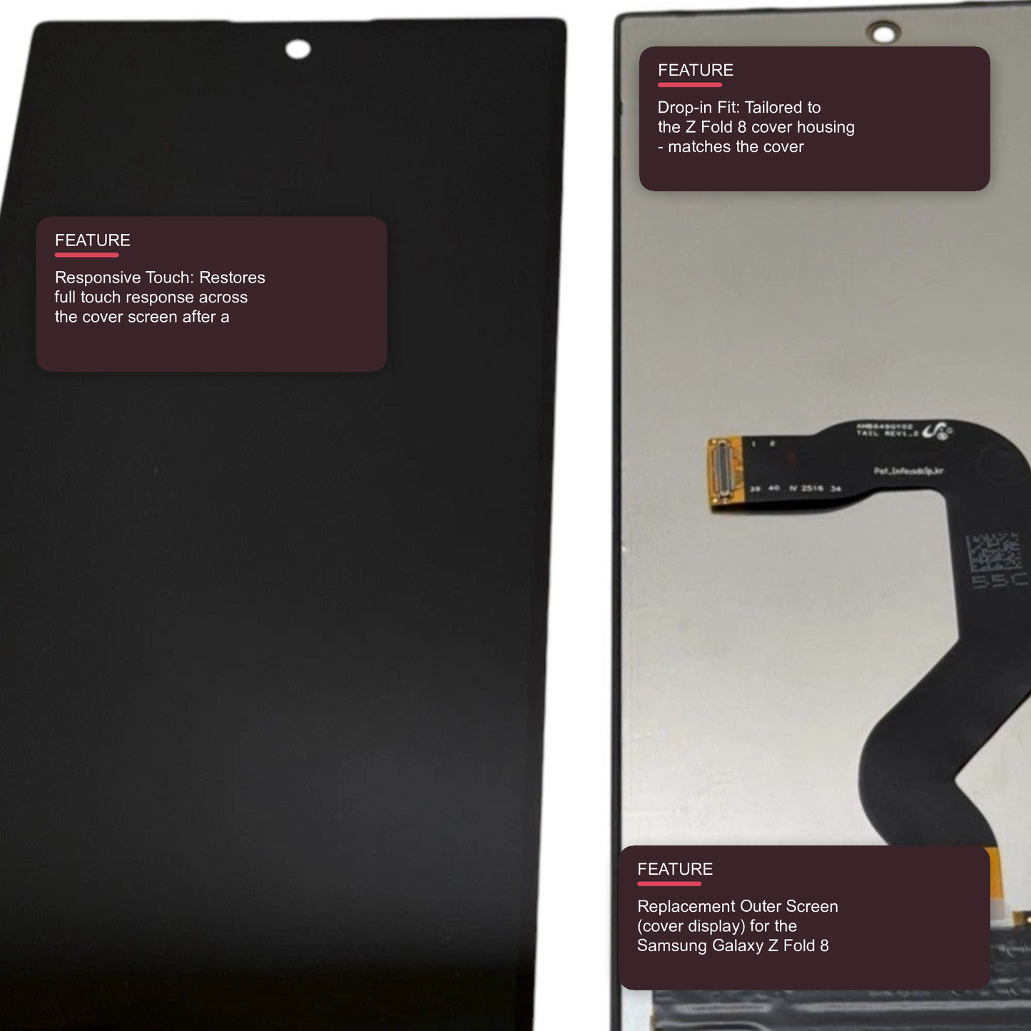 LCD Screen for Samsung Galaxy Z Fold 8 (SM-F971) - Outer Screen Black Screen FoneFunShop