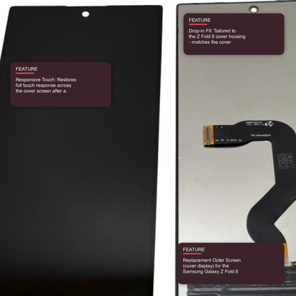 LCD Screen for Samsung Galaxy Z Fold 8 (SM-F971) - Outer Screen Black Screen FoneFunShop