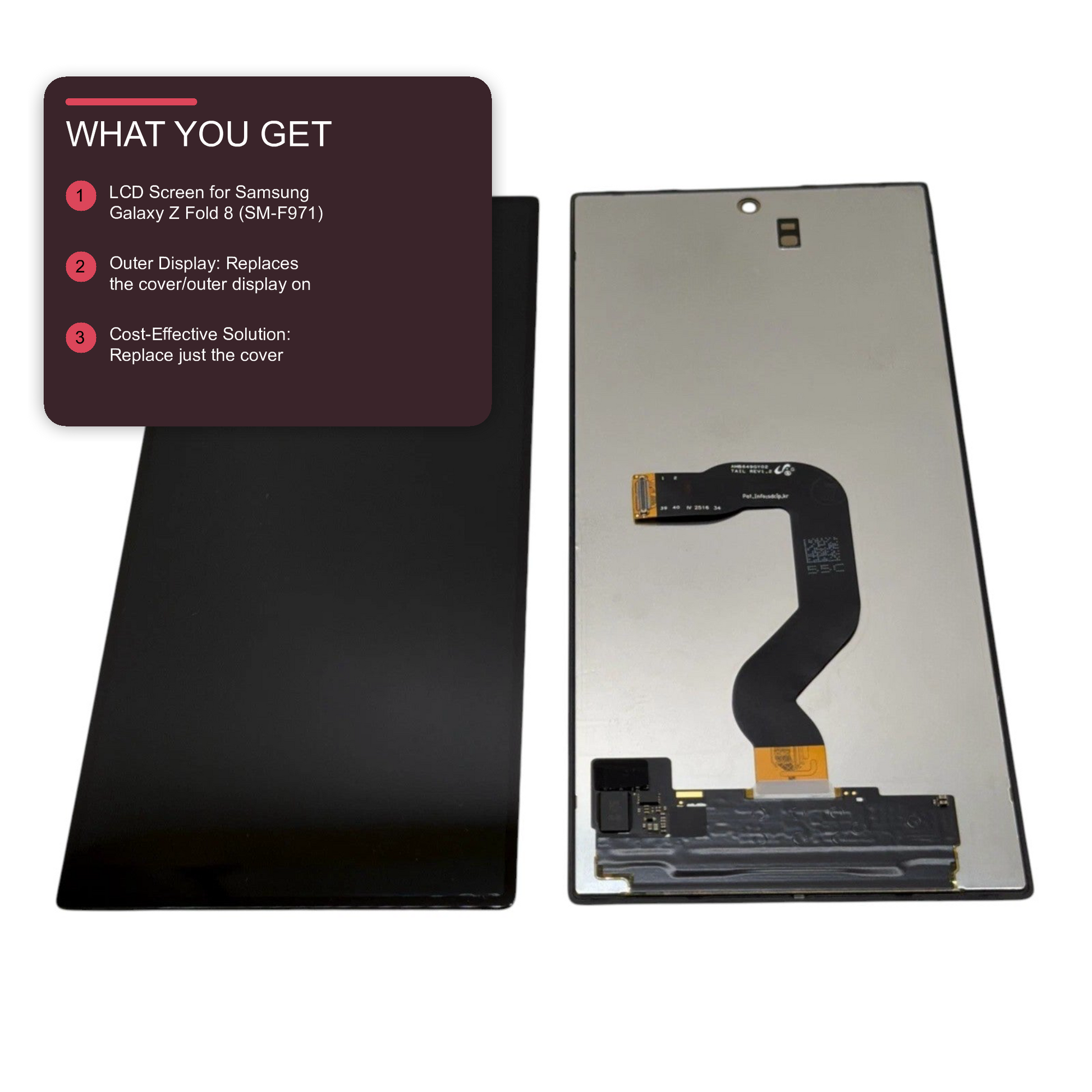 LCD Screen for Samsung Galaxy Z Fold 8 (SM-F971) - Outer Screen Black Screen FoneFunShop
