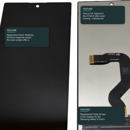 LCD Screen for Samsung Galaxy Z Fold 8 Ultra (SM-F976) - Outer Screen Black Screen FoneFunShop