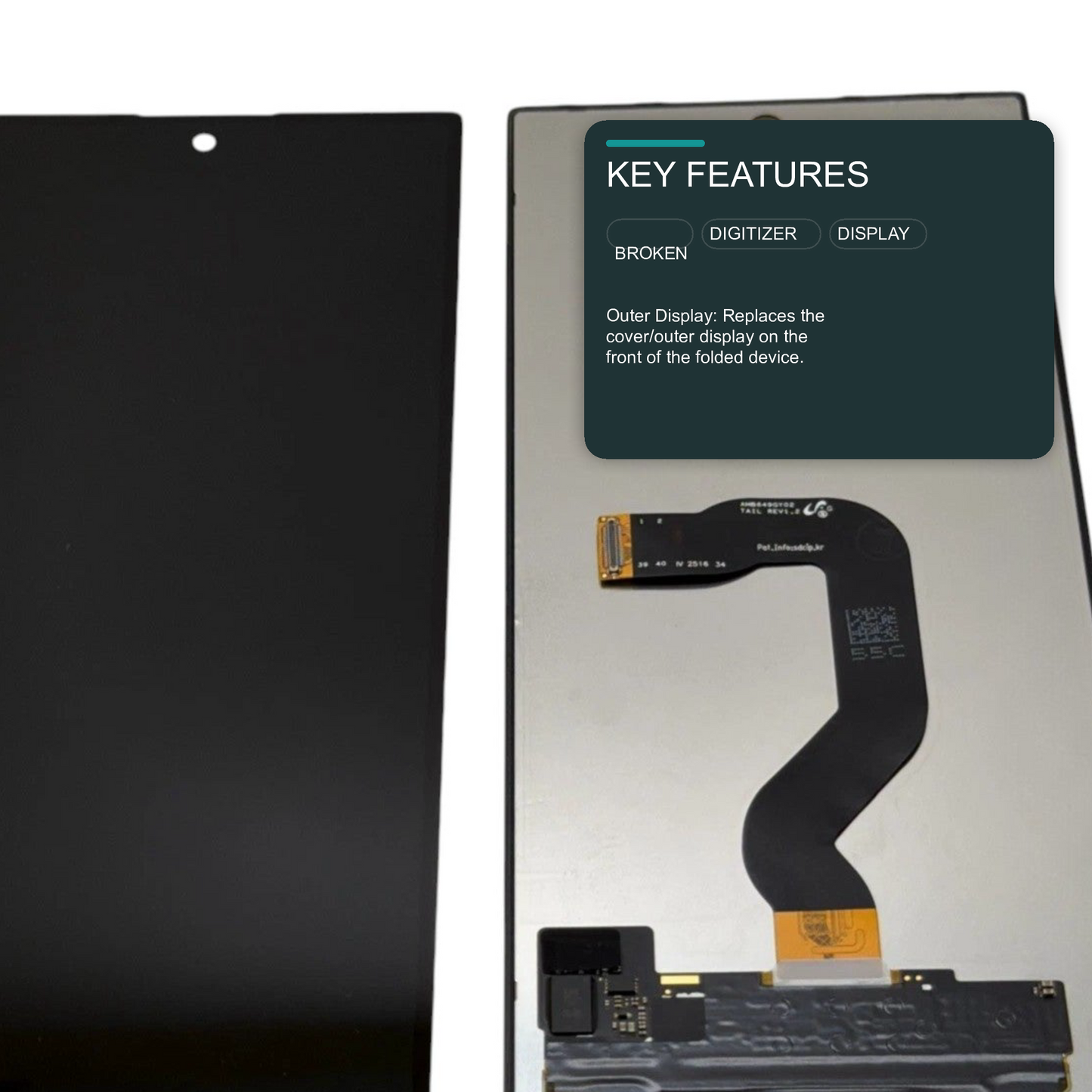 LCD Screen for Samsung Galaxy Z Fold 8 Ultra (SM-F976) - Outer Screen Black Screen FoneFunShop