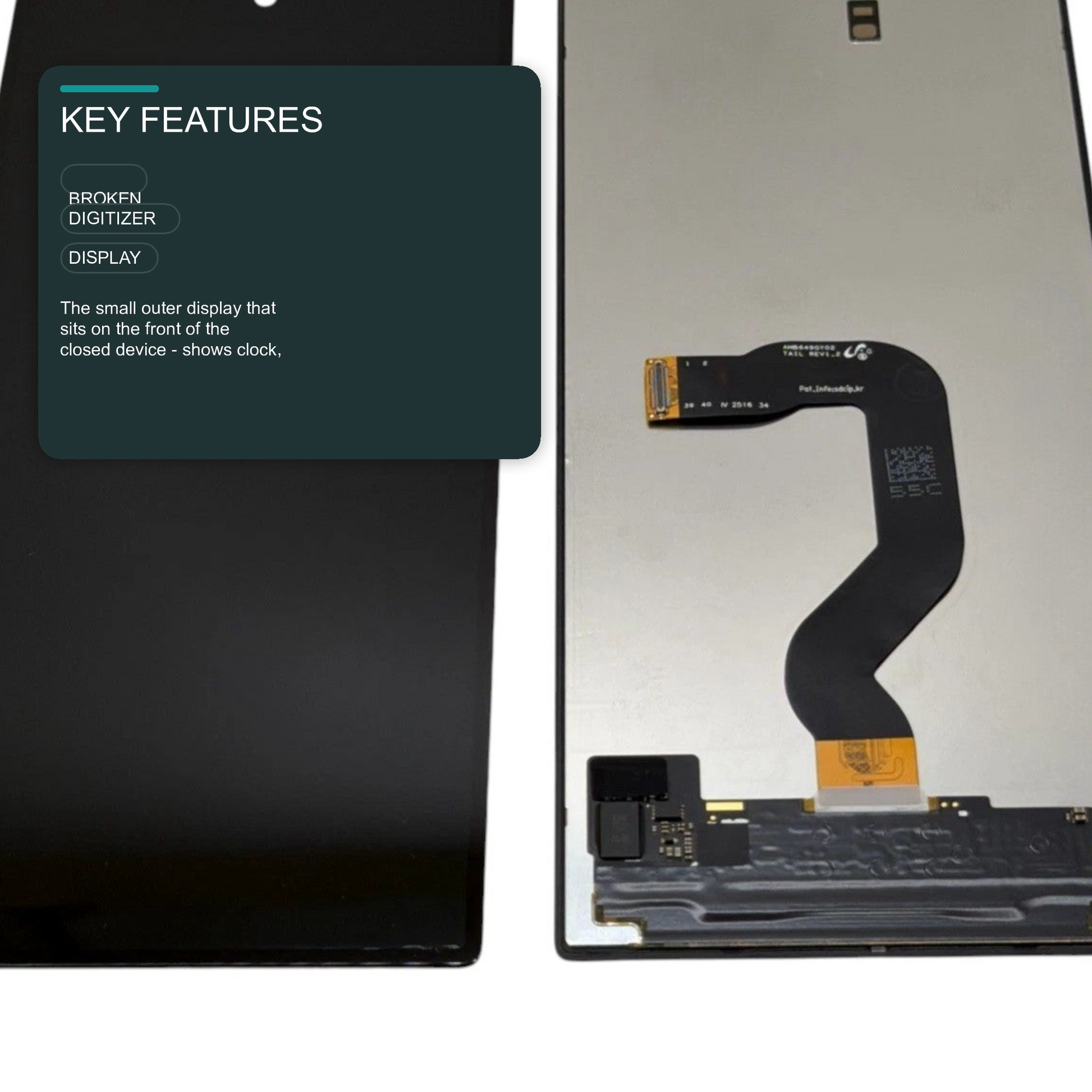 LCD Screen for Samsung Galaxy Z Fold 8 Ultra (SM-F976) - Outer Screen Black Screen FoneFunShop