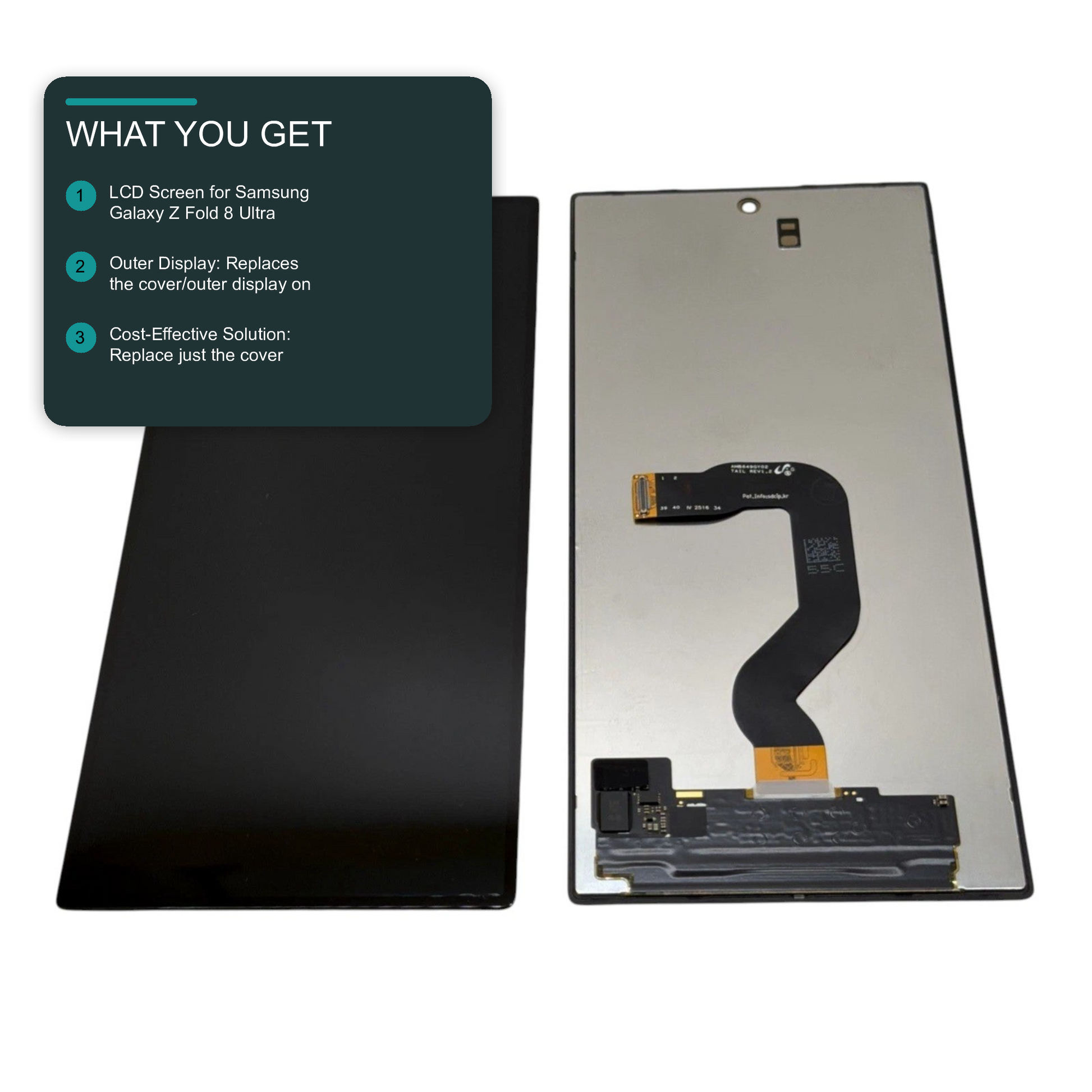 LCD Screen for Samsung Galaxy Z Fold 8 Ultra (SM-F976) - Outer Screen Black Screen FoneFunShop