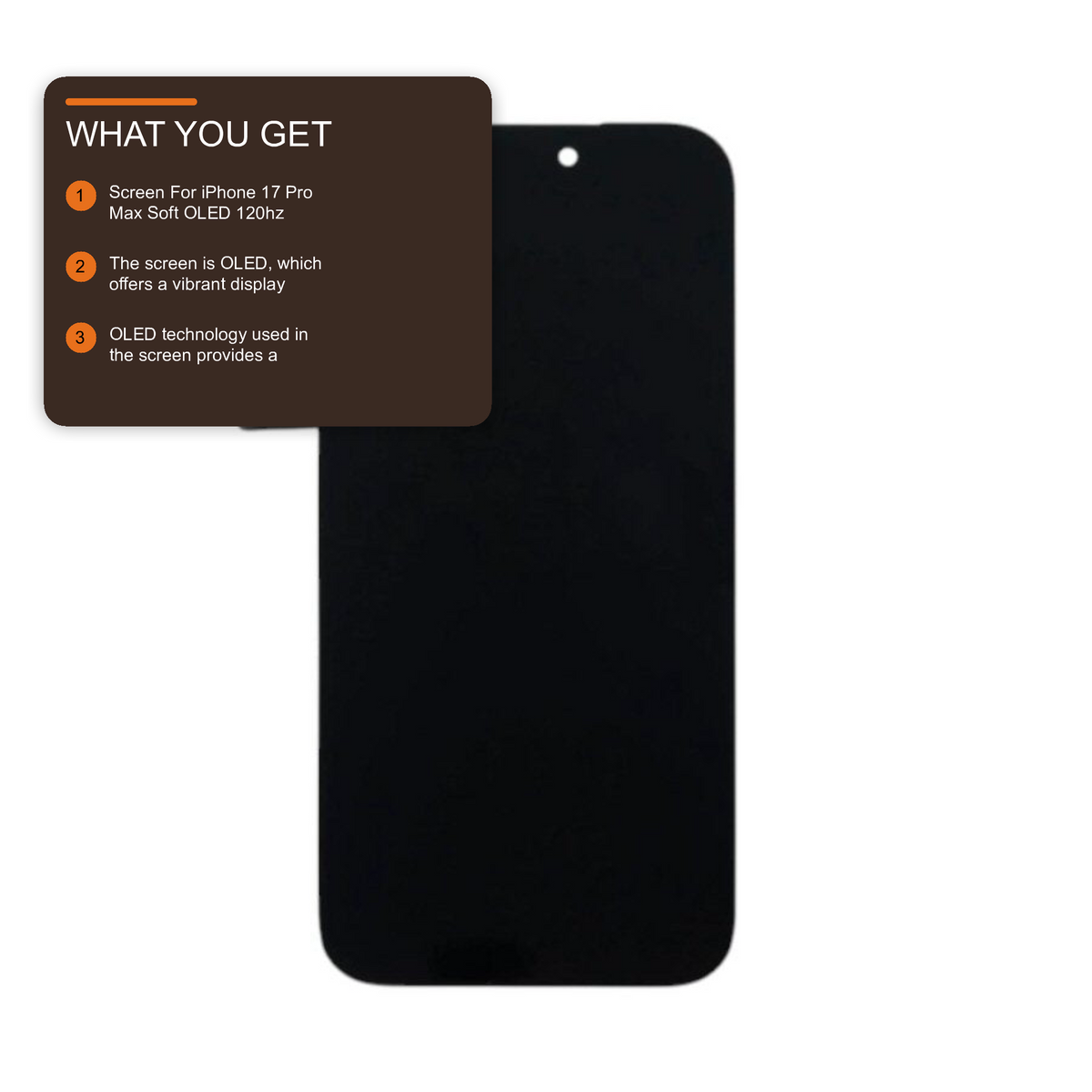 Screen For iPhone 17 Pro Max Soft OLED 120hz OLED Screen FoneFunShop