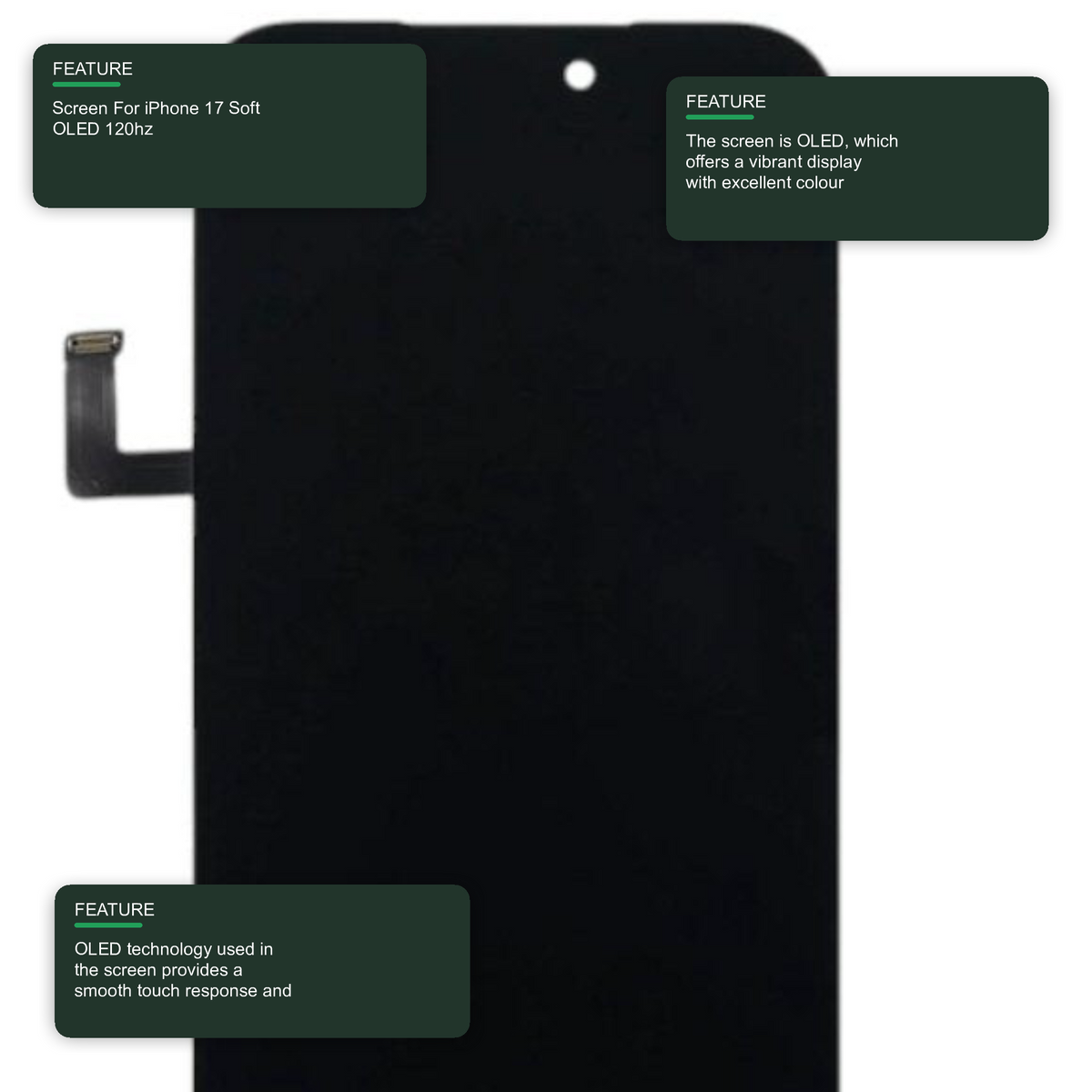 Screen For iPhone 17 Soft OLED 120hz OLED Screen FoneFunShop