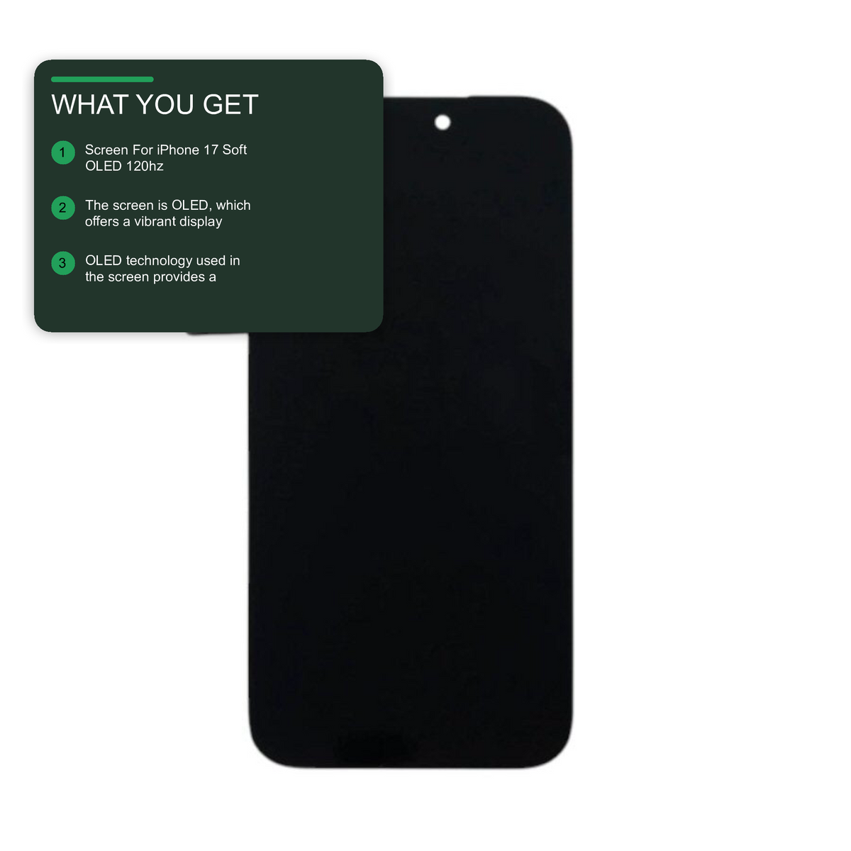 Screen For iPhone 17 Soft OLED 120hz OLED Screen FoneFunShop