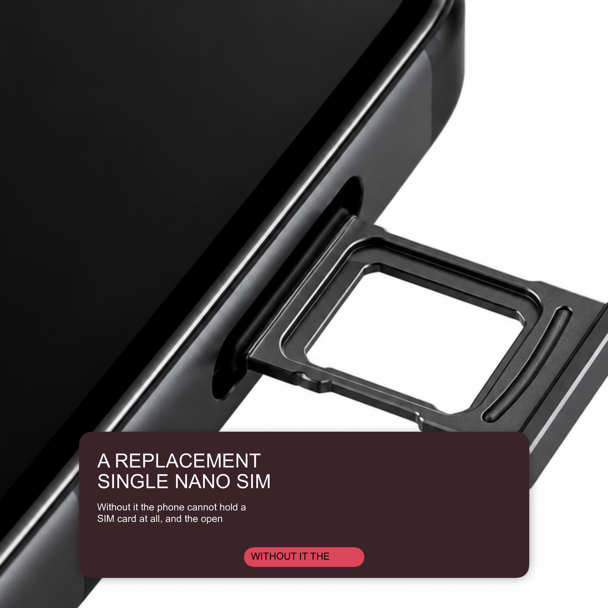 Sim Tray For iPhone 18 Pro and 18 Pro Max Single Card Holder Black Sim Tray FoneFunShop