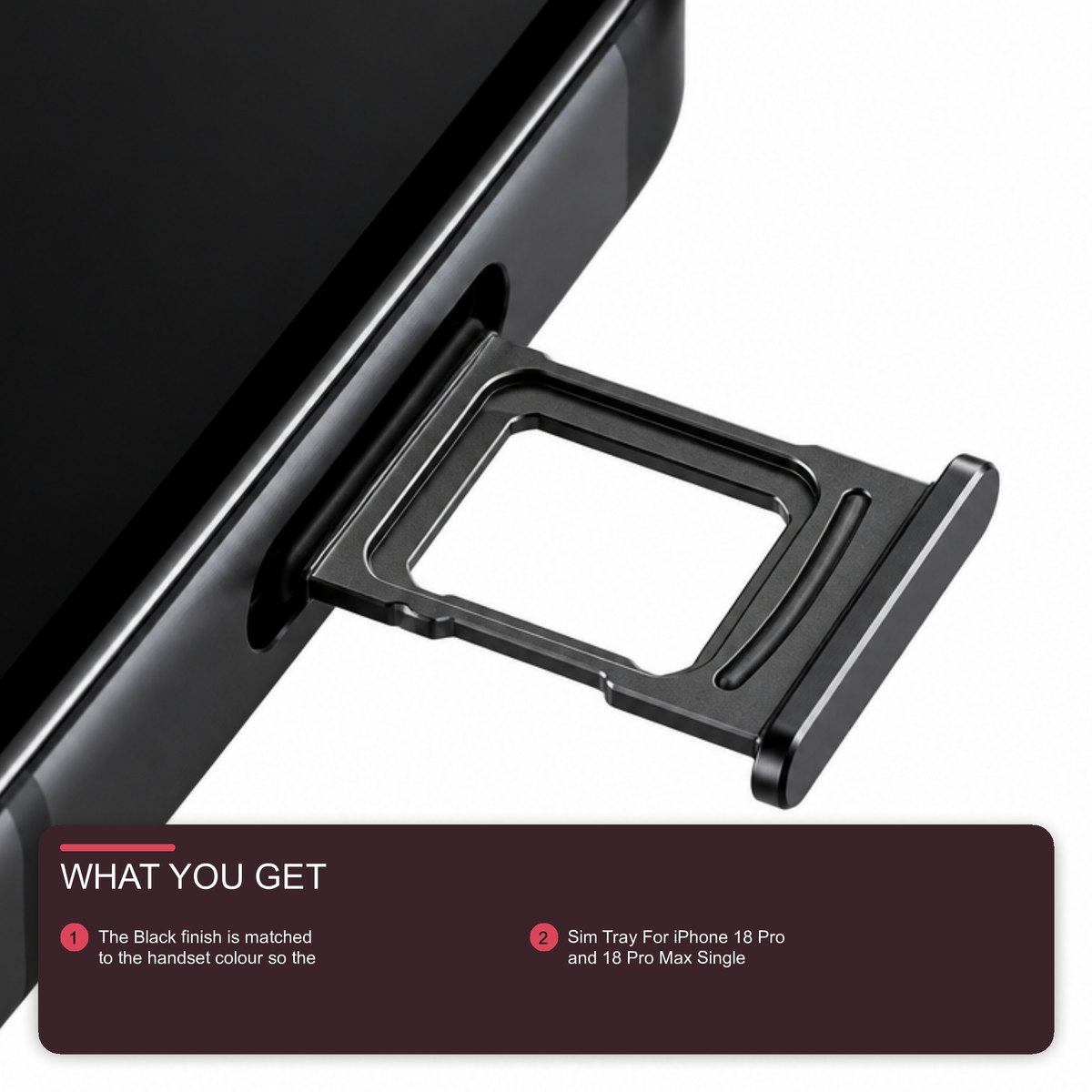 Sim Tray For iPhone 18 Pro and 18 Pro Max Single Card Holder Black Sim Tray FoneFunShop