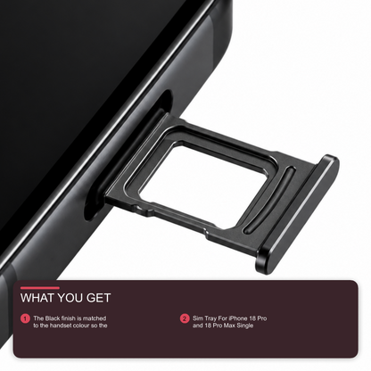 Sim Tray For iPhone 18 Pro and 18 Pro Max Single Card Holder Black Sim Tray FoneFunShop