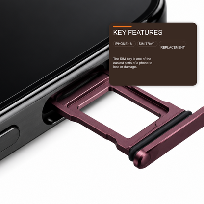 Sim Tray For iPhone 18 Pro and 18 Pro Max Single Card Holder Burgundy Red Sim Tray FoneFunShop