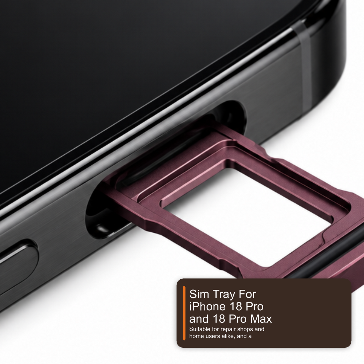 Sim Tray For iPhone 18 Pro and 18 Pro Max Single Card Holder Burgundy Red Sim Tray FoneFunShop
