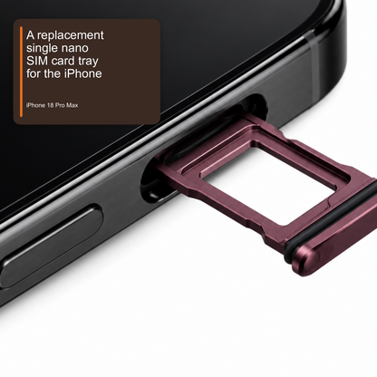 Sim Tray For iPhone 18 Pro and 18 Pro Max Single Card Holder Burgundy Red Sim Tray FoneFunShop