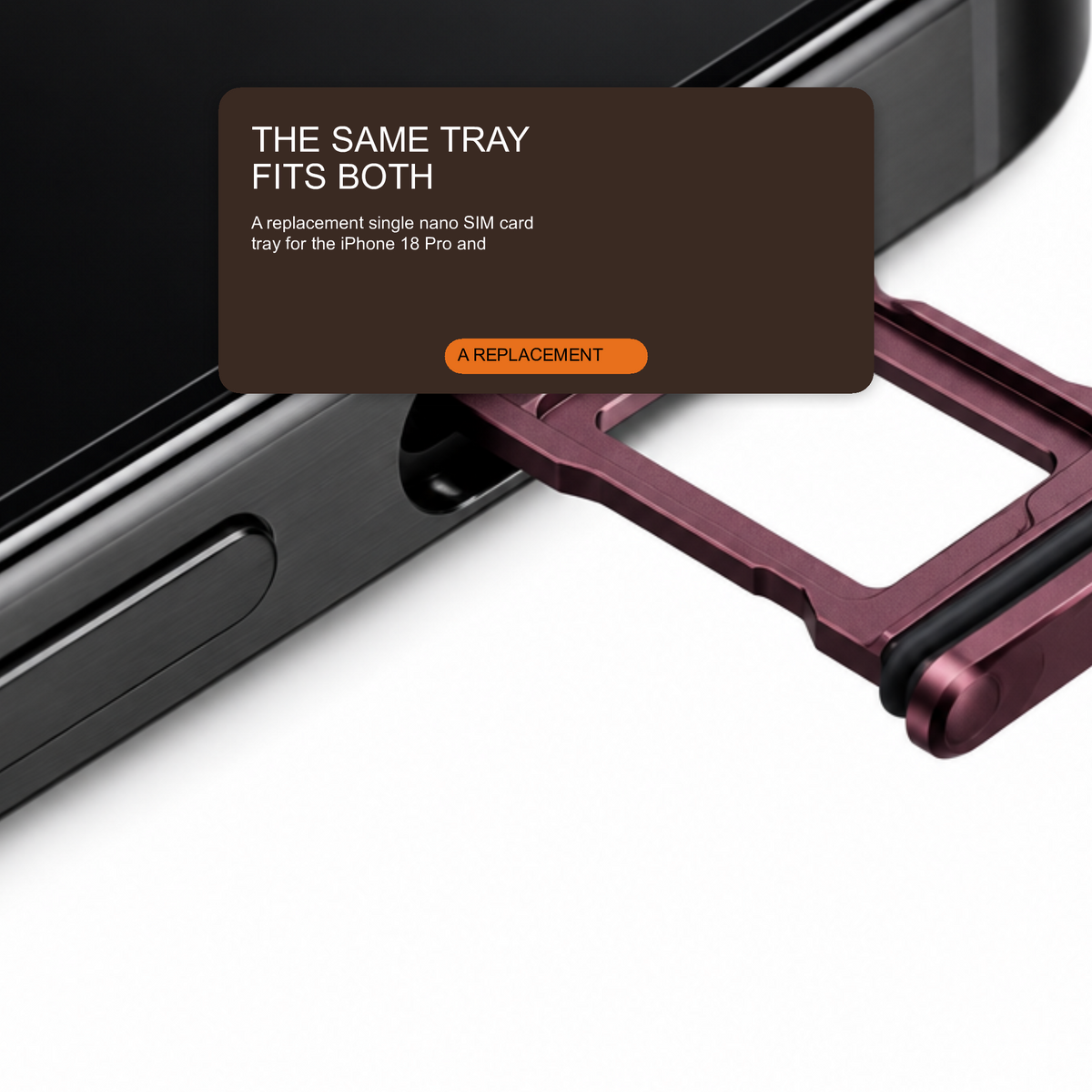 Sim Tray For iPhone 18 Pro and 18 Pro Max Single Card Holder Burgundy Red Sim Tray FoneFunShop