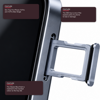 Sim Tray For iPhone 18 Pro and 18 Pro Max Single Card Holder Glacier Blue Sim Tray FoneFunShop
