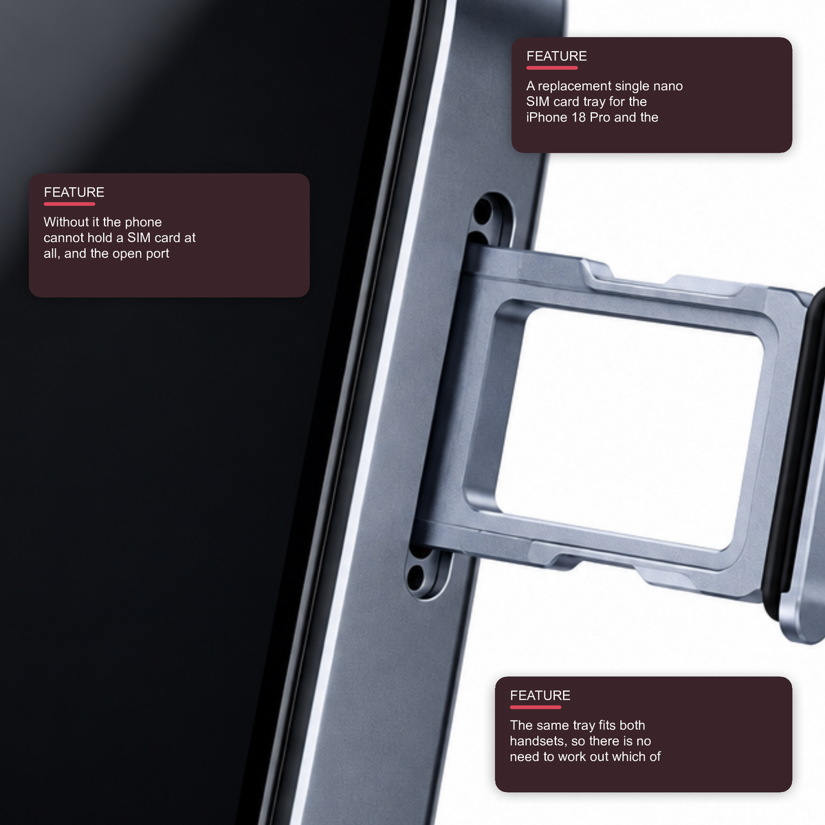 Sim Tray For iPhone 18 Pro and 18 Pro Max Single Card Holder Glacier Blue Sim Tray FoneFunShop