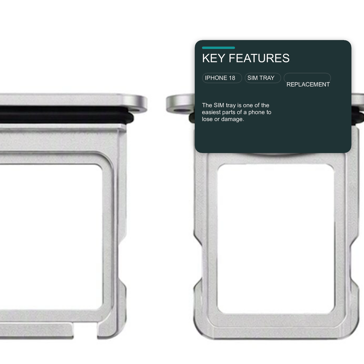 Sim Tray For iPhone 18 Pro and 18 Pro Max Single Card Holder Silver Sim Tray FoneFunShop