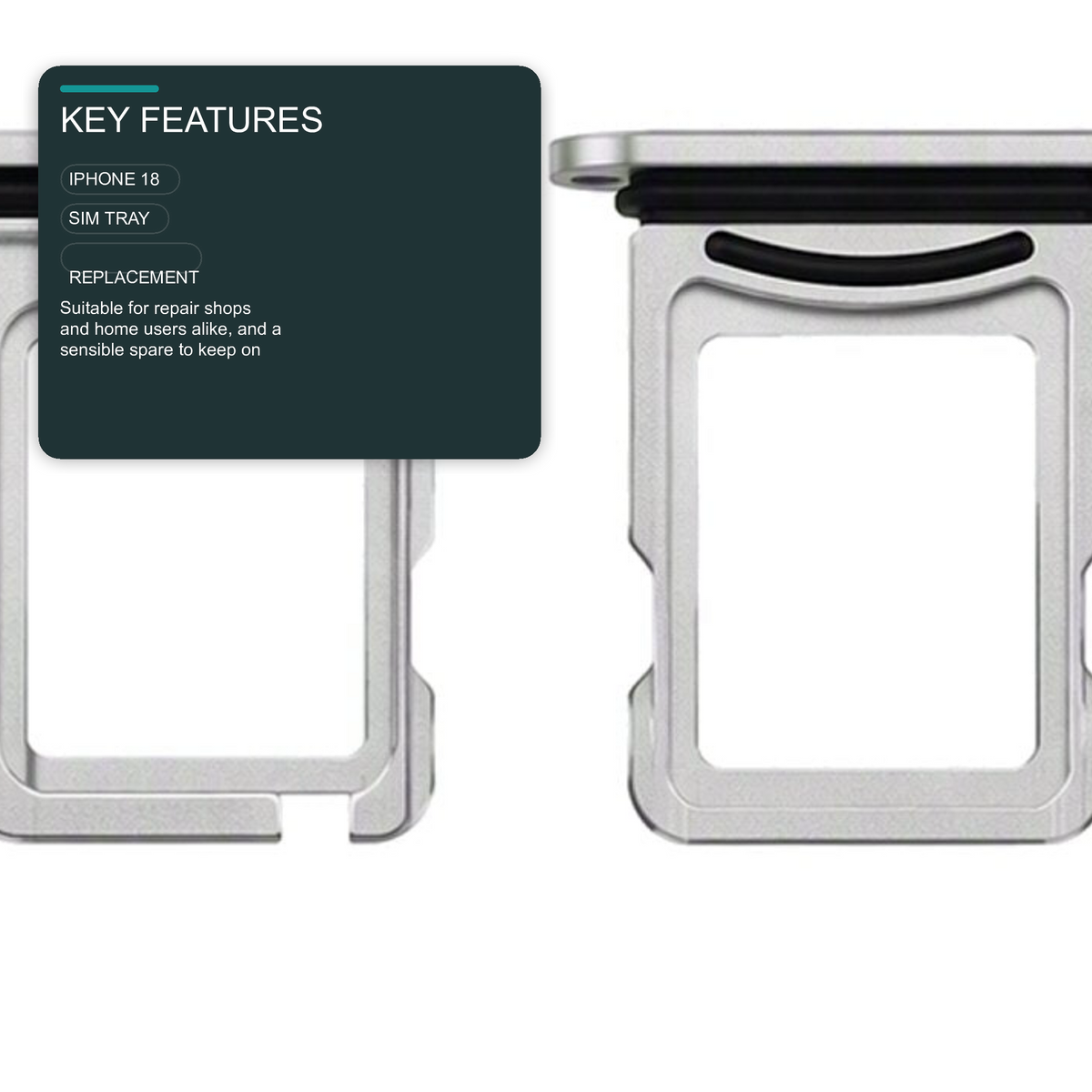 Sim Tray For iPhone 18 Pro and 18 Pro Max Single Card Holder Silver Sim Tray FoneFunShop