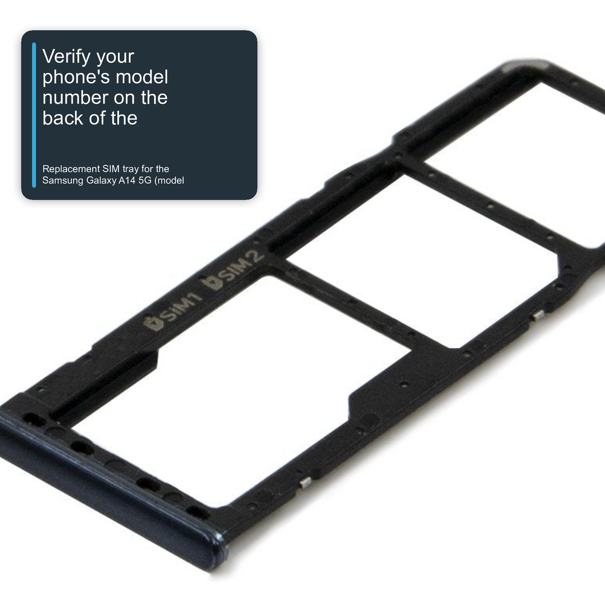Sim Tray For Samsung A14 5G A146P in Black Sim Tray FoneFunShop