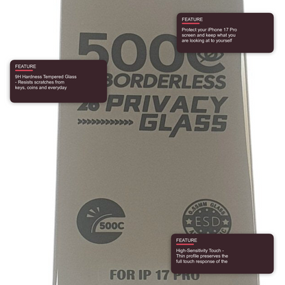 Super Glass Privacy Screen Protector For iPhone 17 Pro Screen Protector FoneFunShop