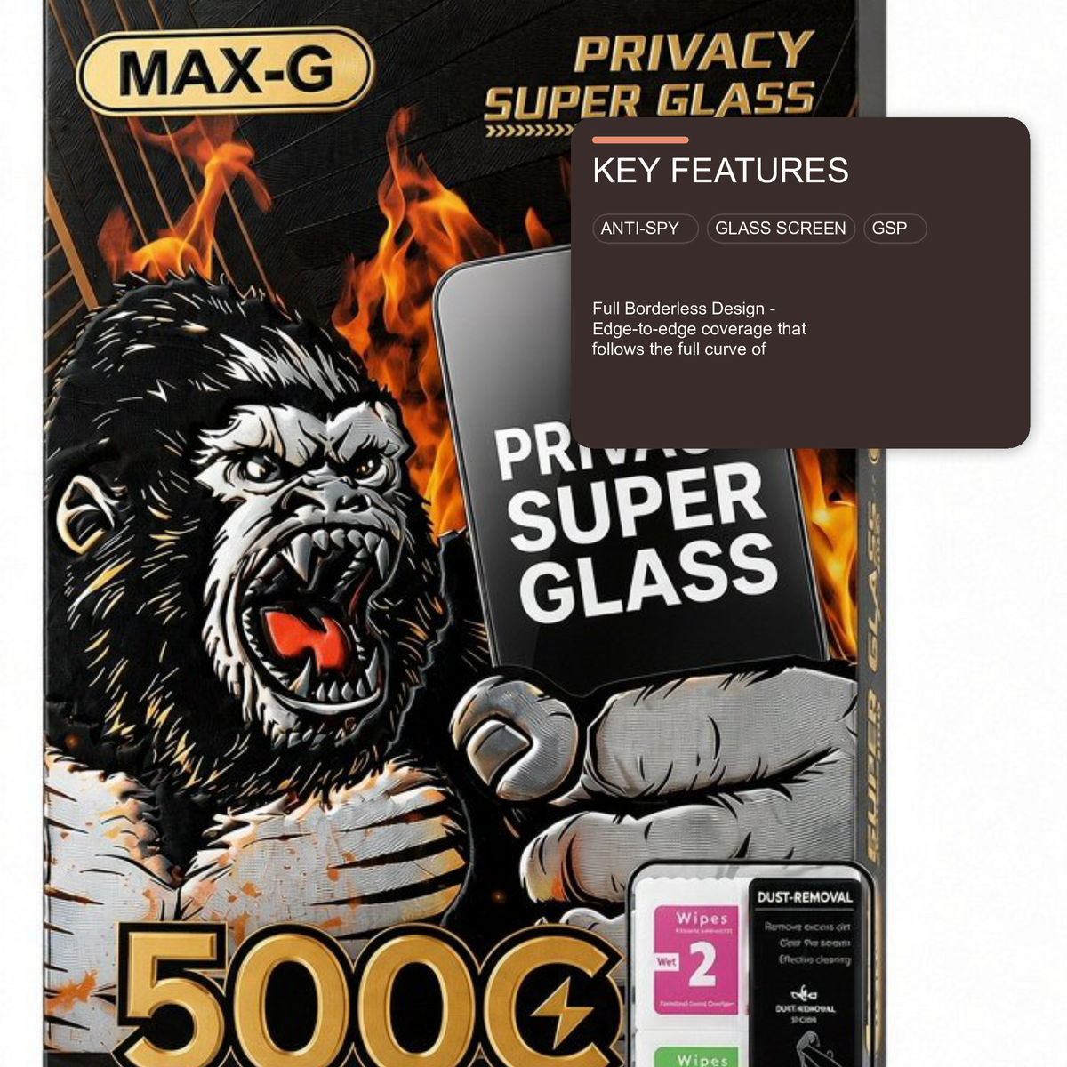 Super Glass Privacy Screen Protector For iPhone 17 Pro Max Screen Protector FoneFunShop