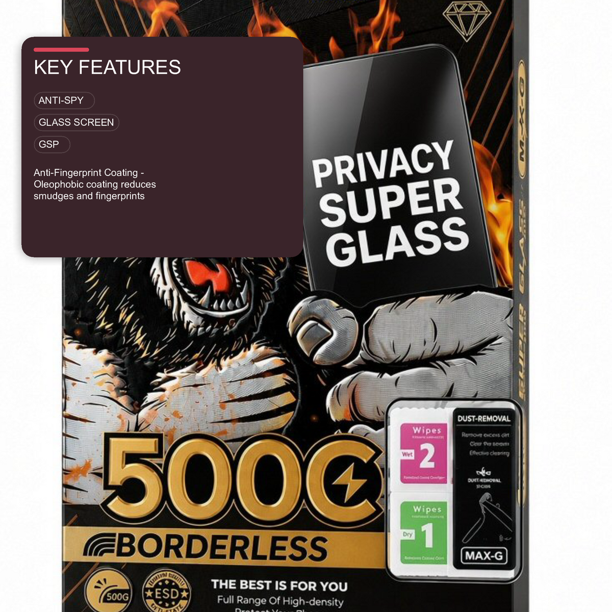 Super Glass Privacy Screen Protector For iPhone 17 Pro Screen Protector FoneFunShop