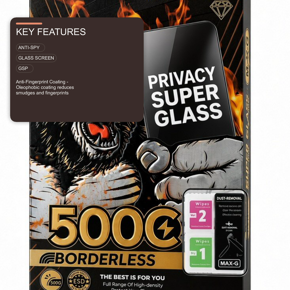 Super Glass Privacy Screen Protector For iPhone 17 Pro Max Screen Protector FoneFunShop