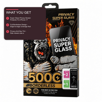 Super Glass Privacy Screen Protector For iPhone 17 Pro Screen Protector FoneFunShop