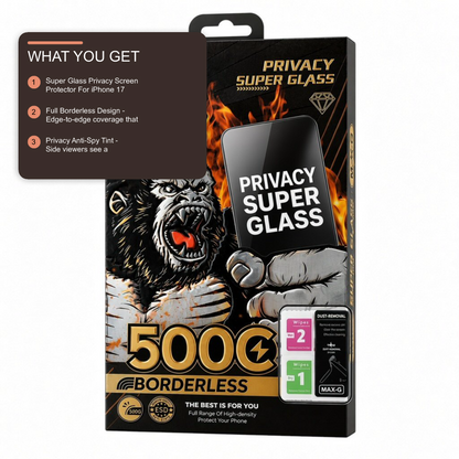 Super Glass Privacy Screen Protector For iPhone 17 Pro Max Screen Protector FoneFunShop