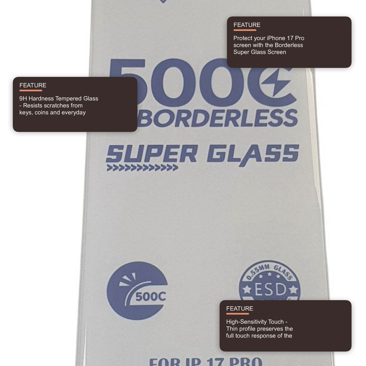 Super Glass Screen Protector For iPhone 17 Pro Screen Protector FoneFunShop