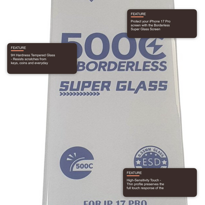 Super Glass Screen Protector For iPhone 17 Pro Screen Protector FoneFunShop