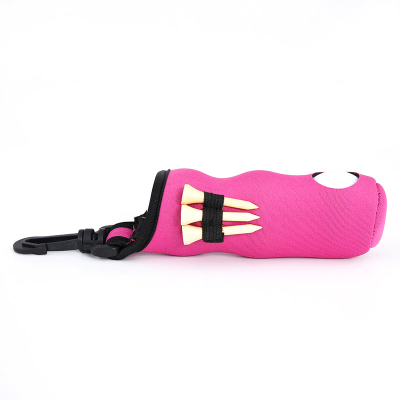 Golf Ball Carry Bag with Clasp Holds 3 Balls & Tees Attaches to Trousers Pink Golf Accessorise FoneFunShop