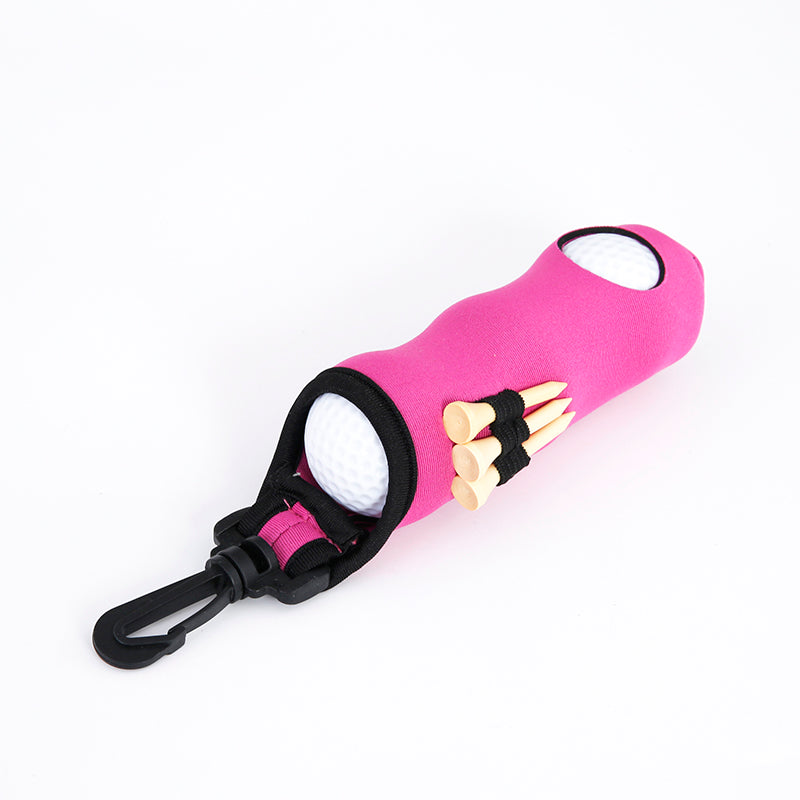 Golf Ball Carry Bag with Clasp Holds 3 Balls & Tees Attaches to Trousers Pink Golf Accessorise FoneFunShop