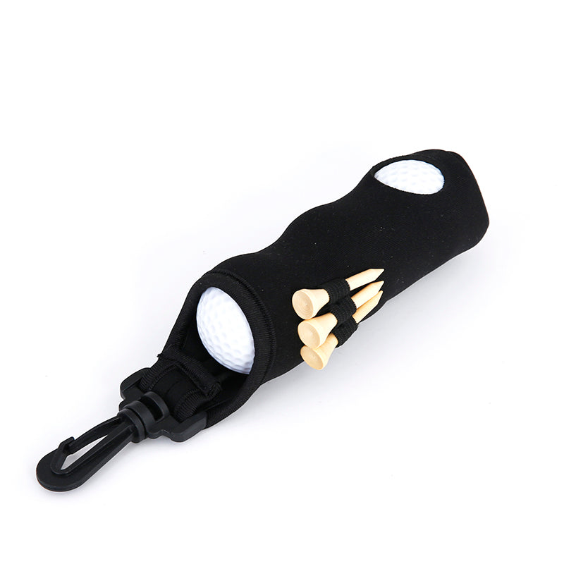 Golf Ball Carry Bag with Clasp Holds 3 Balls & Tees Attaches to Trousers Black Golf Accessorise FoneFunShop