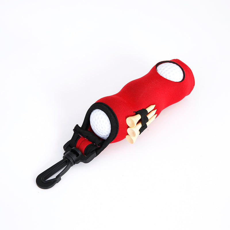 Golf Ball Carry Bag with Clasp Holds 3 Balls & Tees Attaches to Trousers Red Golf Accessorise FoneFunShop