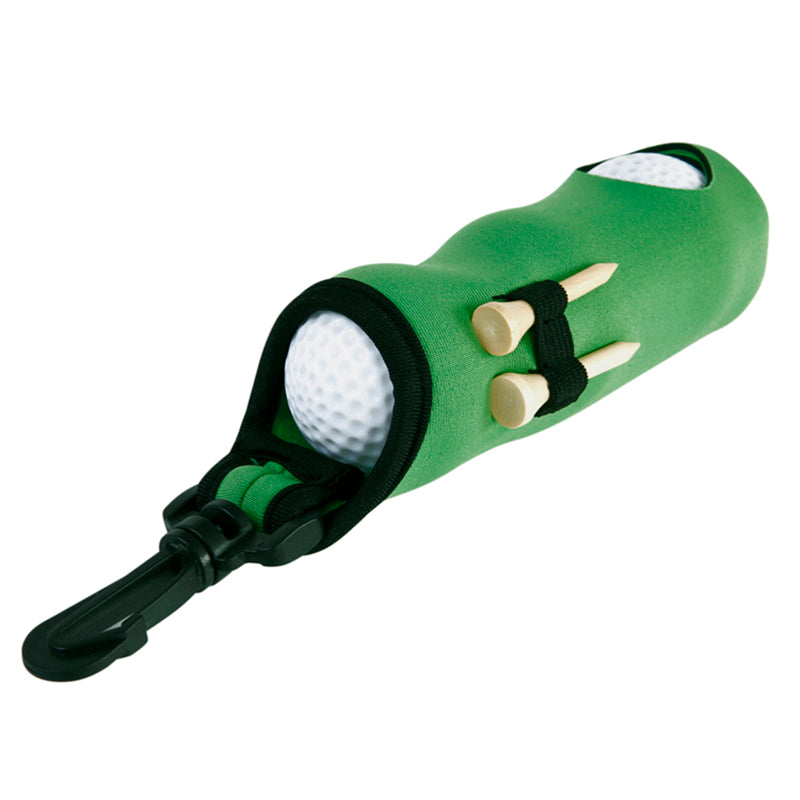 Golf Ball Carry Bag with Clasp Holds 3 Balls & Tees Attaches to Trousers Green Golf Accessorise FoneFunShop