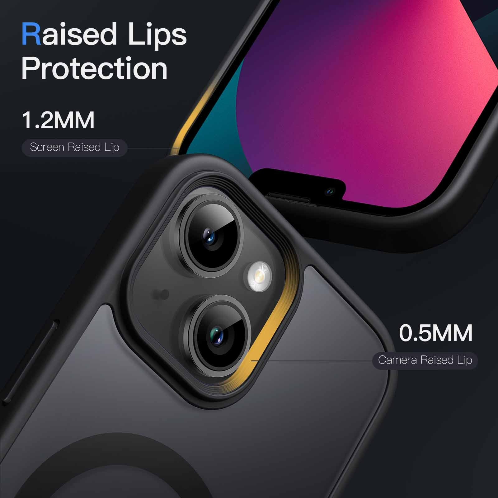 Case For iPhone 15 Magnetic Translucent Shockproof TPU Phone Cover Skin Magsafe Compatible Matte Black Case Cover FoneFunShop