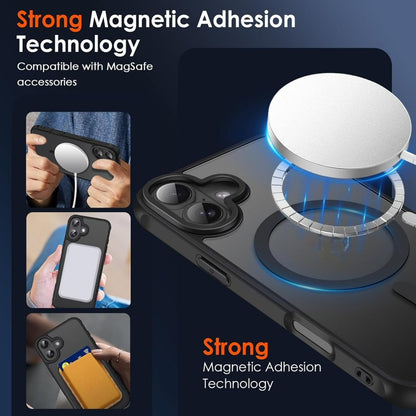 Case For iPhone 16 Magnetic Translucent Shockproof TPU Phone Cover Skin Magsafe Compatible Matte Black Case Cover FoneFunShop