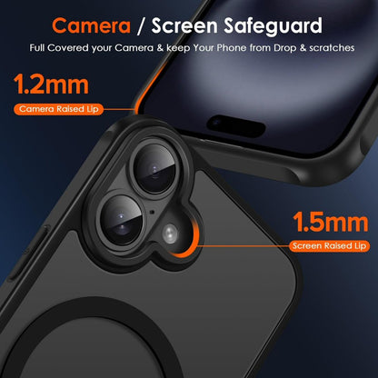 Case For iPhone 16 Magnetic Translucent Shockproof TPU Phone Cover Skin Magsafe Compatible Matte Black Case Cover FoneFunShop