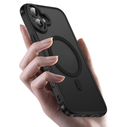 Case For iPhone 16 Magnetic Translucent Shockproof TPU Phone Cover Skin Magsafe Compatible Matte Black Case Cover FoneFunShop
