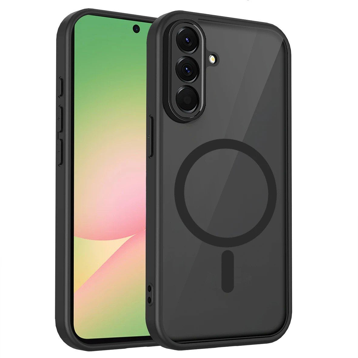 Case For Samsung A26 A17 Magnetic Silicone Phone Cover Skin Magsafe Compatible Matte Black Case Cover FoneFunShop