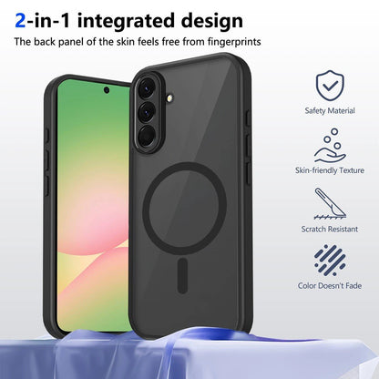 Case For Samsung A26 A17 Magnetic Silicone Phone Cover Skin Magsafe Compatible Matte Black Case Cover FoneFunShop