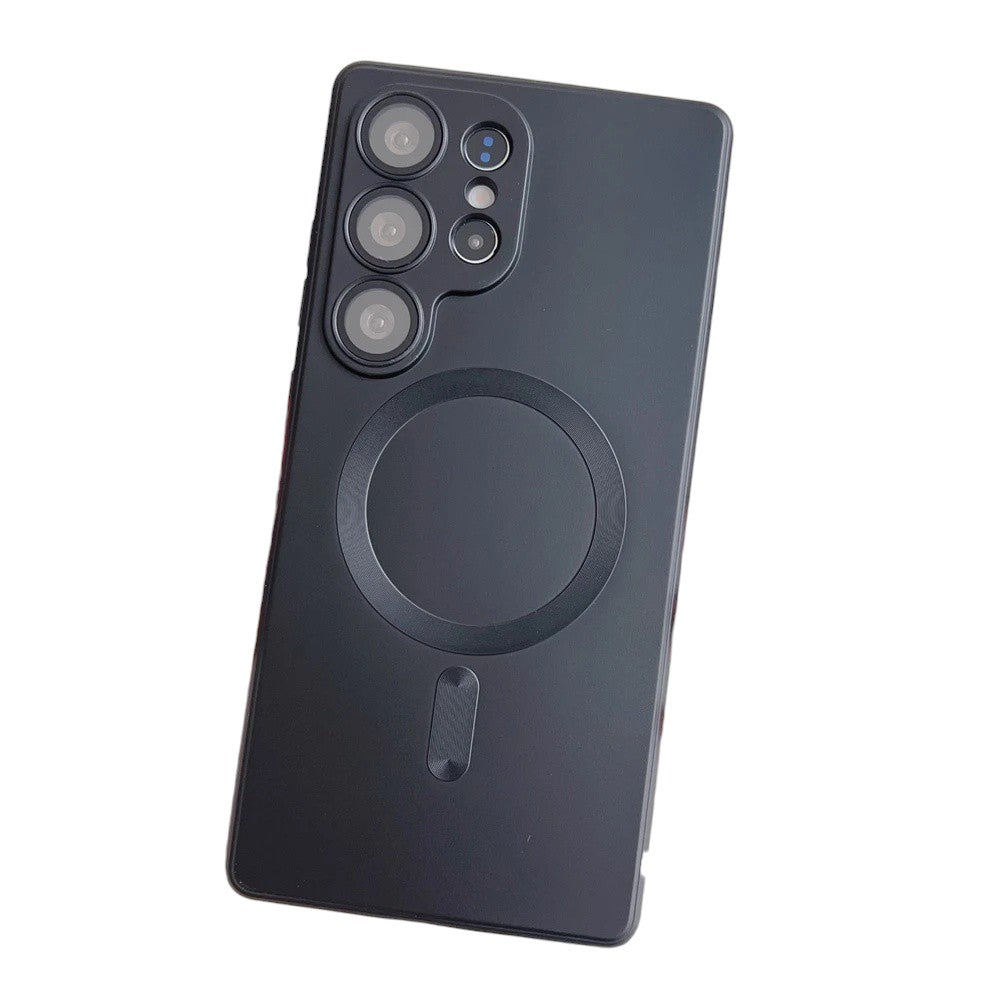 Case For Samsung S25 Ultra Magnetic Silicone Phone Cover Skin Magsafe Compatible Matte Black Case Cover FoneFunShop