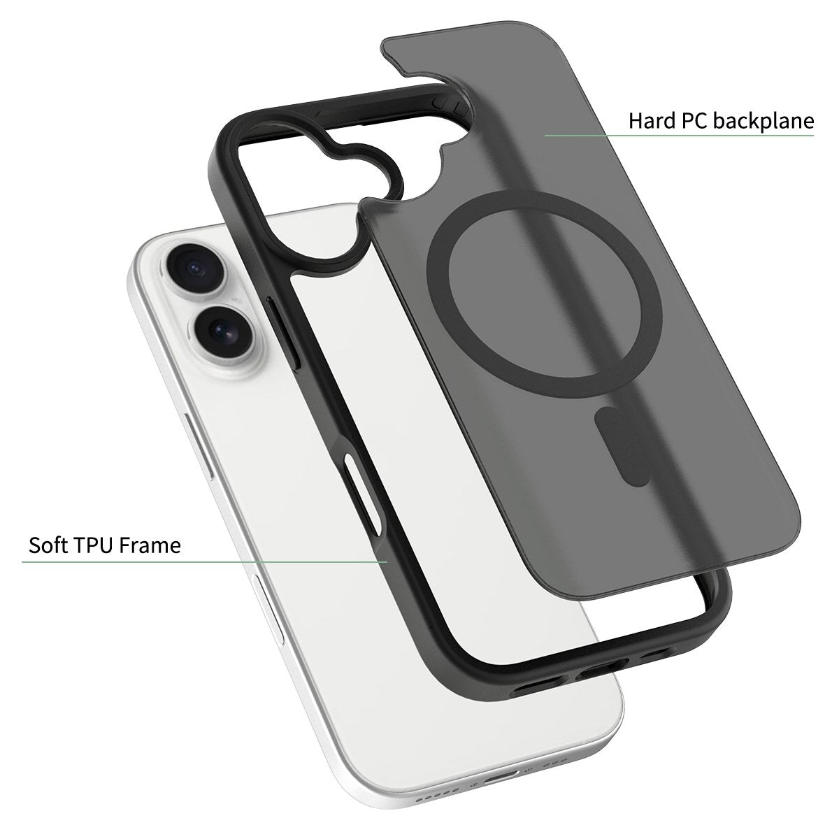 Case For iPhone 17 Magnetic Translucent Shockproof TPU Phone Cover Skin Magsafe Compatible Matte Black Case Cover FoneFunShop