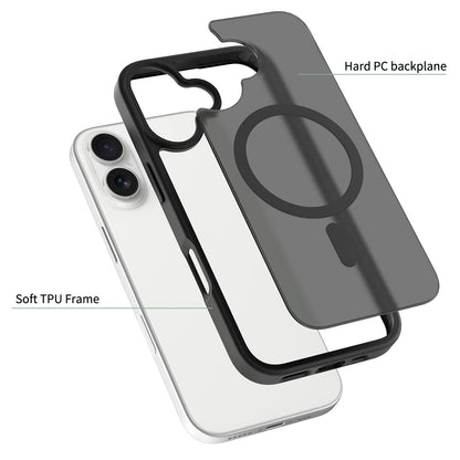 Case For iPhone 17 Magnetic Translucent Shockproof TPU Phone Cover Skin Magsafe Compatible Matte Black Case Cover FoneFunShop