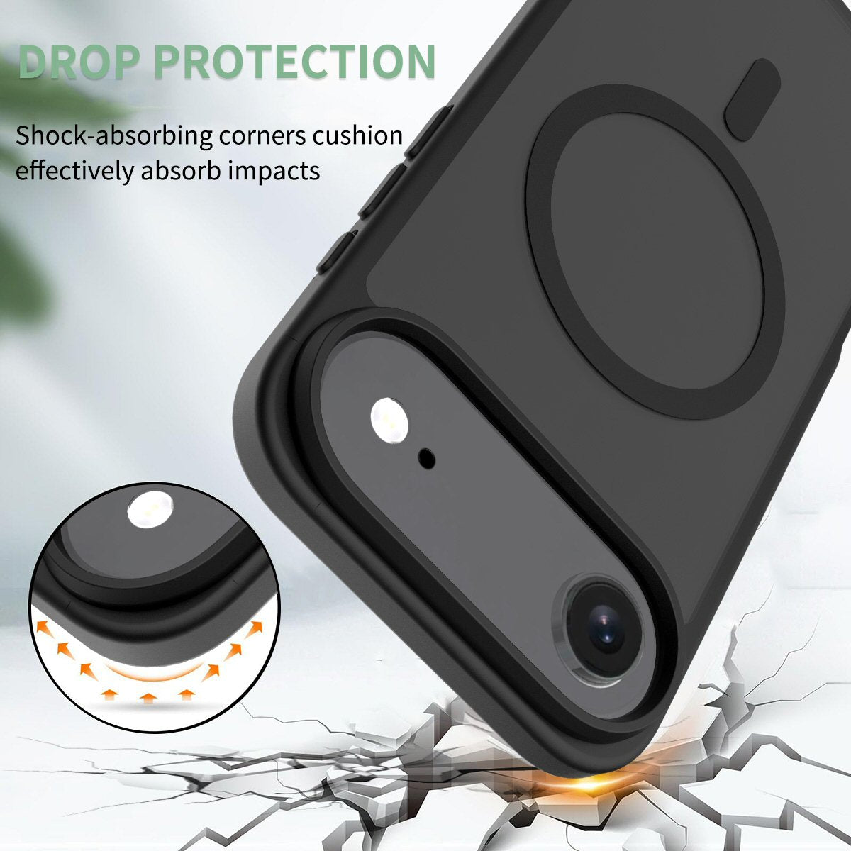 Case For iPhone 17 Air Magnetic Translucent Shockproof TPU Phone Cover Skin Magsafe Compatible Matte Black Case Cover FoneFunShop