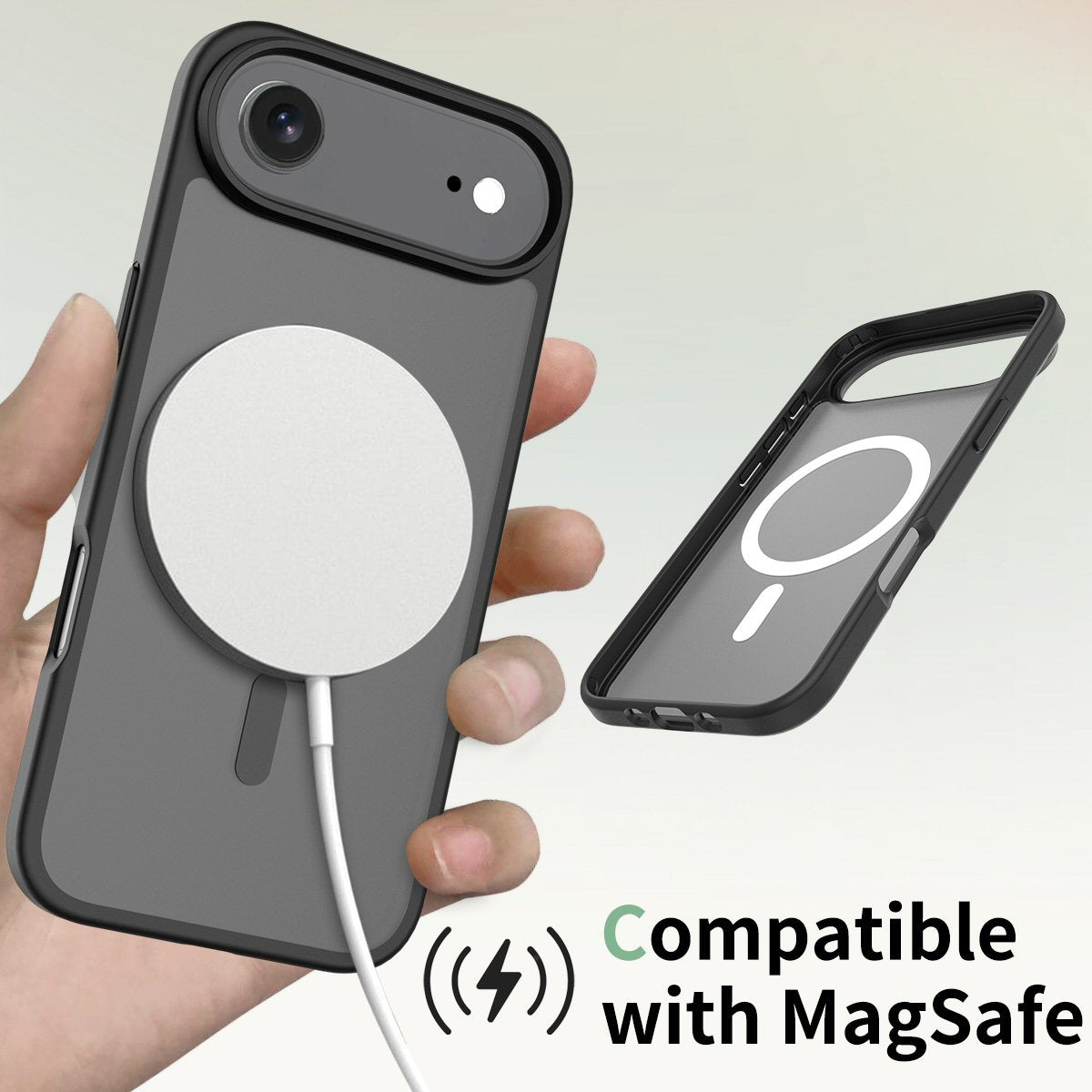 Case For iPhone 17 Air Magnetic Translucent Shockproof TPU Phone Cover Skin Magsafe Compatible Matte Black Case Cover FoneFunShop